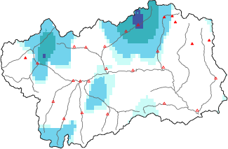 New snow in the last 72h + Modello 1 AINEVA (MOD1) data