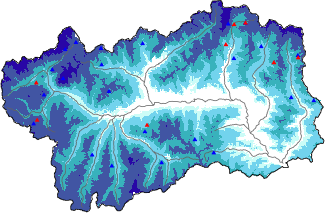 Snow depth + automatic weather station data (AWS) + Modello 1 AINEVA (MOD1) data above 2000 m