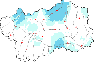 New snow in the last 72h + Modello 1 AINEVA (MOD1) data