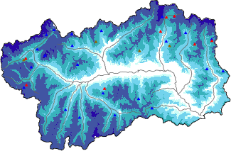Snow depth + automatic weather station data (AWS) + Modello 1 AINEVA (MOD1) data above 2000 m