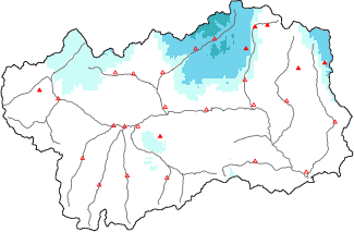 New snow in the last 24h + Modello 1 AINEVA (MOD1) data
