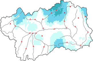 New snow in the last 72h + Modello 1 AINEVA (MOD1) data