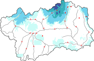 New snow in the last 72h + Modello 1 AINEVA (MOD1) data