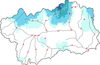 New snow in the last 72h + Modello 1 AINEVA (MOD1) data