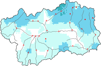 New snow in the last 72h + Modello 1 AINEVA (MOD1) data