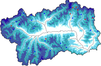 Snow depth + automatic weather station data (AWS) + Modello 1 AINEVA (MOD1) data above 2000 m