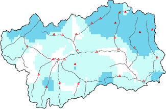 New snow in the last 72h + Modello 1 AINEVA (MOD1) data