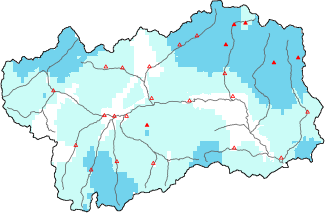 New snow in the last 72h + Modello 1 AINEVA (MOD1) data