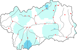New snow in the last 72h + Modello 1 AINEVA (MOD1) data