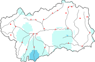 New snow in the last 72h + Modello 1 AINEVA (MOD1) data