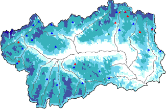 Snow depth + automatic weather station data (AWS) + Modello 1 AINEVA (MOD1) data above 2000 m