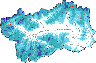 Snow depth + automatic weather station data (AWS) + Modello 1 AINEVA (MOD1) data above 2000 m