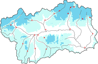 New snow in the last 72h + Modello 1 AINEVA (MOD1) data