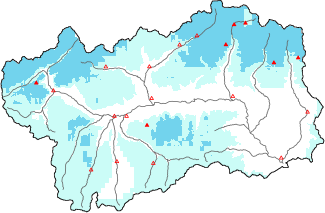 New snow in the last 72h + Modello 1 AINEVA (MOD1) data
