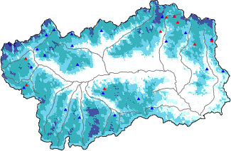 Snow depth + automatic weather station data (AWS) + Modello 1 AINEVA (MOD1) data above 2000 m