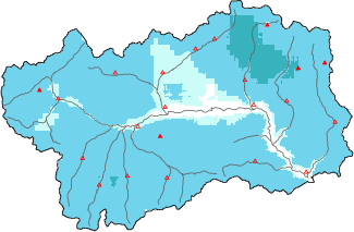 Neige fra&icirc;che dans les derni&egrave;res 72h + donn&eacute;es Modello 1 AINEVA (MOD1)