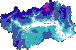 Neige fra&icirc;che dans les derni&egrave;res 72h + donn&eacute;es Modello 1 AINEVA (MOD1)