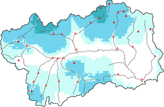 Neve fresca nelle ultime 24h + dati Modello 1 AINEVA (MOD1)