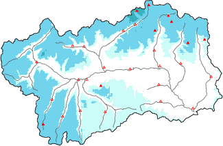 Neige fra&icirc;che dans les derni&egrave;res 24h + donn&eacute;es Modello 1 AINEVA (MOD1)
