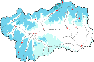 Neige fra&icirc;che dans les derni&egrave;res 72h + donn&eacute;es Modello 1 AINEVA (MOD1)