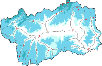 Neige fra&icirc;che dans les derni&egrave;res 72h + donn&eacute;es Modello 1 AINEVA (MOD1)