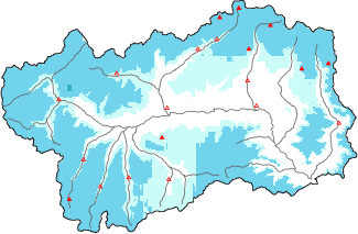 Neige fra&icirc;che dans les derni&egrave;res 72h + donn&eacute;es Modello 1 AINEVA (MOD1)