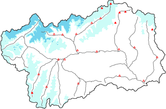 Neige fra&icirc;che dans les derni&egrave;res 24h + donn&eacute;es Modello 1 AINEVA (MOD1)