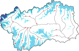 Neige fra&icirc;che dans les derni&egrave;res 24h + donn&eacute;es Modello 1 AINEVA (MOD1)