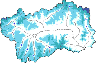 Altezza neve al suolo + dati stazioni automatiche (AWS) e Modelli 1 AINEVA (MOD1) sotto i 2000 m