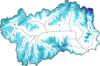 Altezza neve al suolo + dati stazioni automatiche (AWS) e Modelli 1 AINEVA (MOD1) sotto i 2000 m