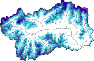 Altezza neve al suolo + dati stazioni automatiche (AWS) e Modelli 1 AINEVA (MOD1) sotto i 2000 m