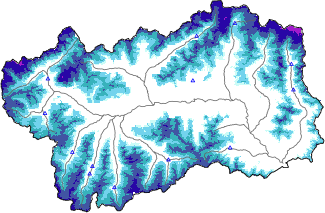 Altezza neve al suolo + dati stazioni automatiche (AWS) e Modelli 1 AINEVA (MOD1) sotto i 2000 m