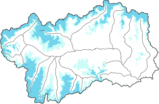 Neige fra&icirc;che dans les derni&egrave;res 72h + donn&eacute;es Modello 1 AINEVA (MOD1)