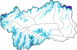 Neige fra&icirc;che dans les derni&egrave;res 24h + donn&eacute;es Modello 1 AINEVA (MOD1)