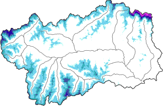 Neige fra&icirc;che dans les derni&egrave;res 72h + donn&eacute;es Modello 1 AINEVA (MOD1)