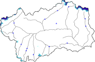 Snow depth + automatic weather station data (AWS) + Modello 1 AINEVA (MOD1) data below 2000 m