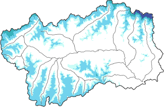 New snow in the last 72h + Modello 1 AINEVA (MOD1) data