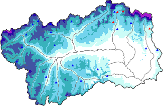 Snow depth + automatic weather station data (AWS) + Modello 1 AINEVA (MOD1) data above 2000 m