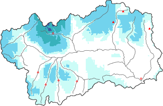 New snow in the last 72h + Modello 1 AINEVA (MOD1) data