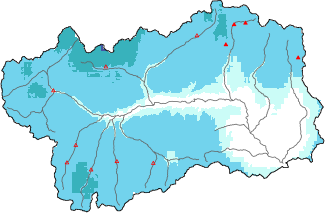 New snow in the last 24h + Modello 1 AINEVA (MOD1) data