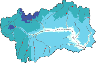 New snow in the last 72h + Modello 1 AINEVA (MOD1) data