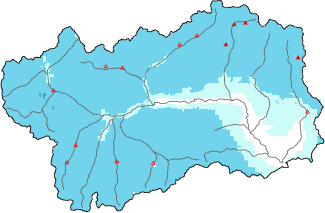 New snow in the last 24h + Modello 1 AINEVA (MOD1) data