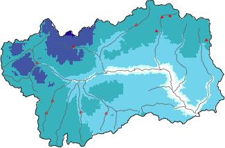 New snow in the last 72h + Modello 1 AINEVA (MOD1) data