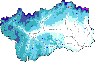Snow depth + automatic weather station data (AWS) + Modello 1 AINEVA (MOD1) data above 2000 m