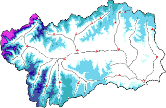 New snow in the last 24h + Modello 1 AINEVA (MOD1) data