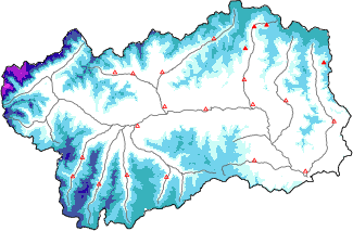 New snow in the last 24h + Modello 1 AINEVA (MOD1) data