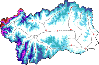 New snow in the last 72h + Modello 1 AINEVA (MOD1) data