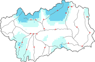 New snow in the last 24h + Modello 1 AINEVA (MOD1) data