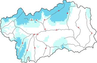 New snow in the last 72h + Modello 1 AINEVA (MOD1) data