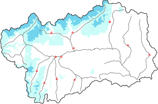 New snow in the last 72h + Modello 1 AINEVA (MOD1) data